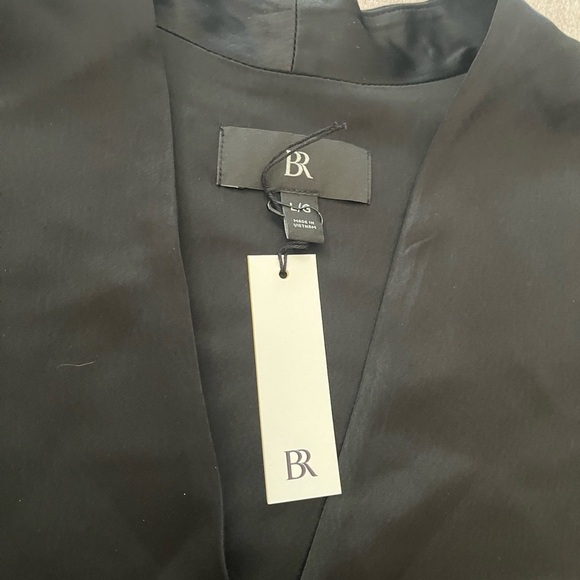 [L]Banana Republic Black CLAUDINE MINI DRESS Elegant Classic Satin - Picture 6 of 9